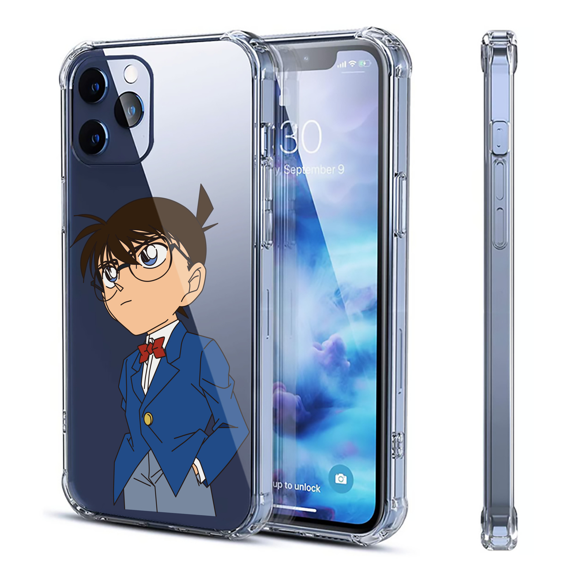 （画像用） 名探偵コナン 江戸川 コナン Detective Conan Conan Edogawa 【iPhone 12シリーズ対応】透明スマホケース（クリアソフトケース）